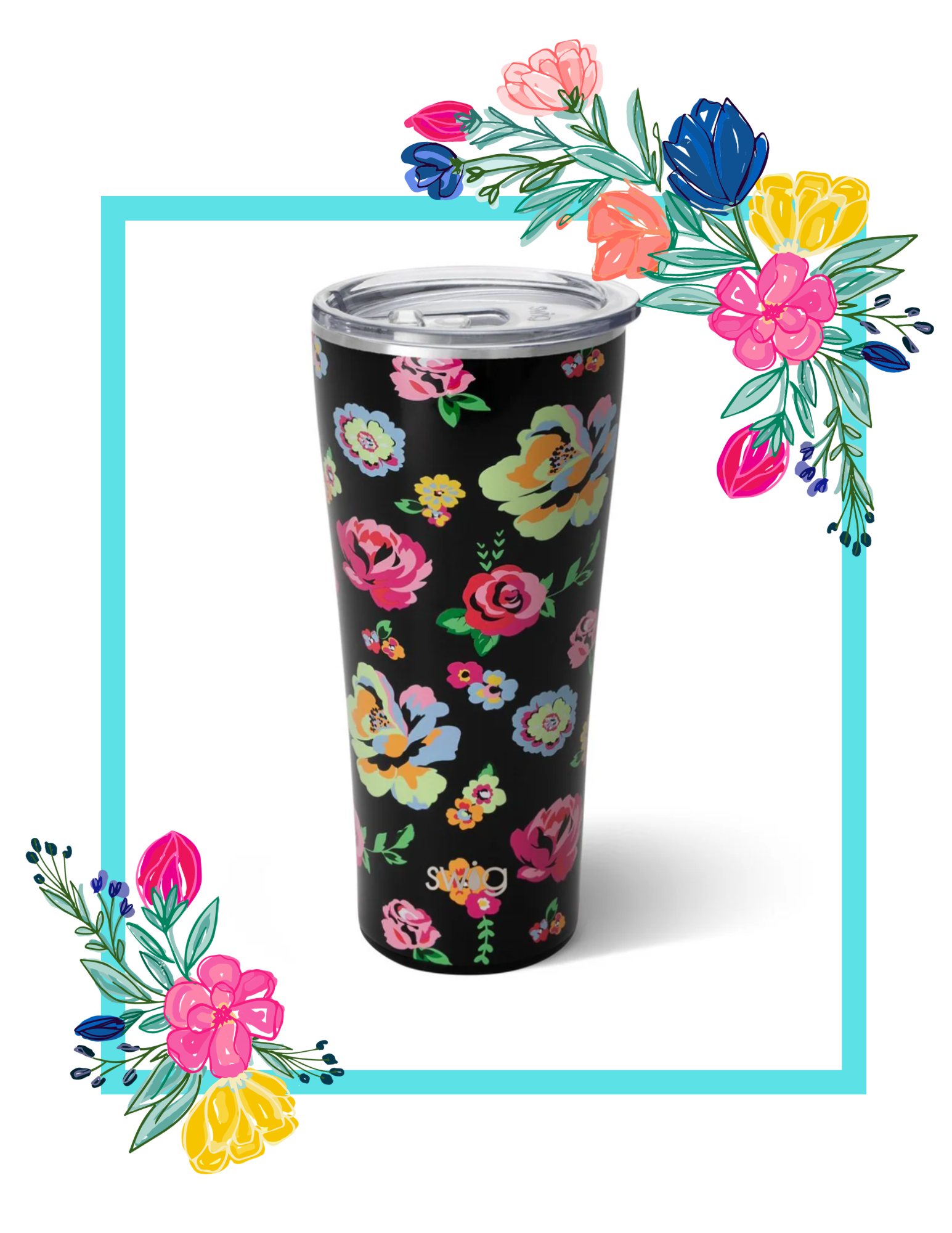 Swig Life 32oz Tumbler- Fleur Noir