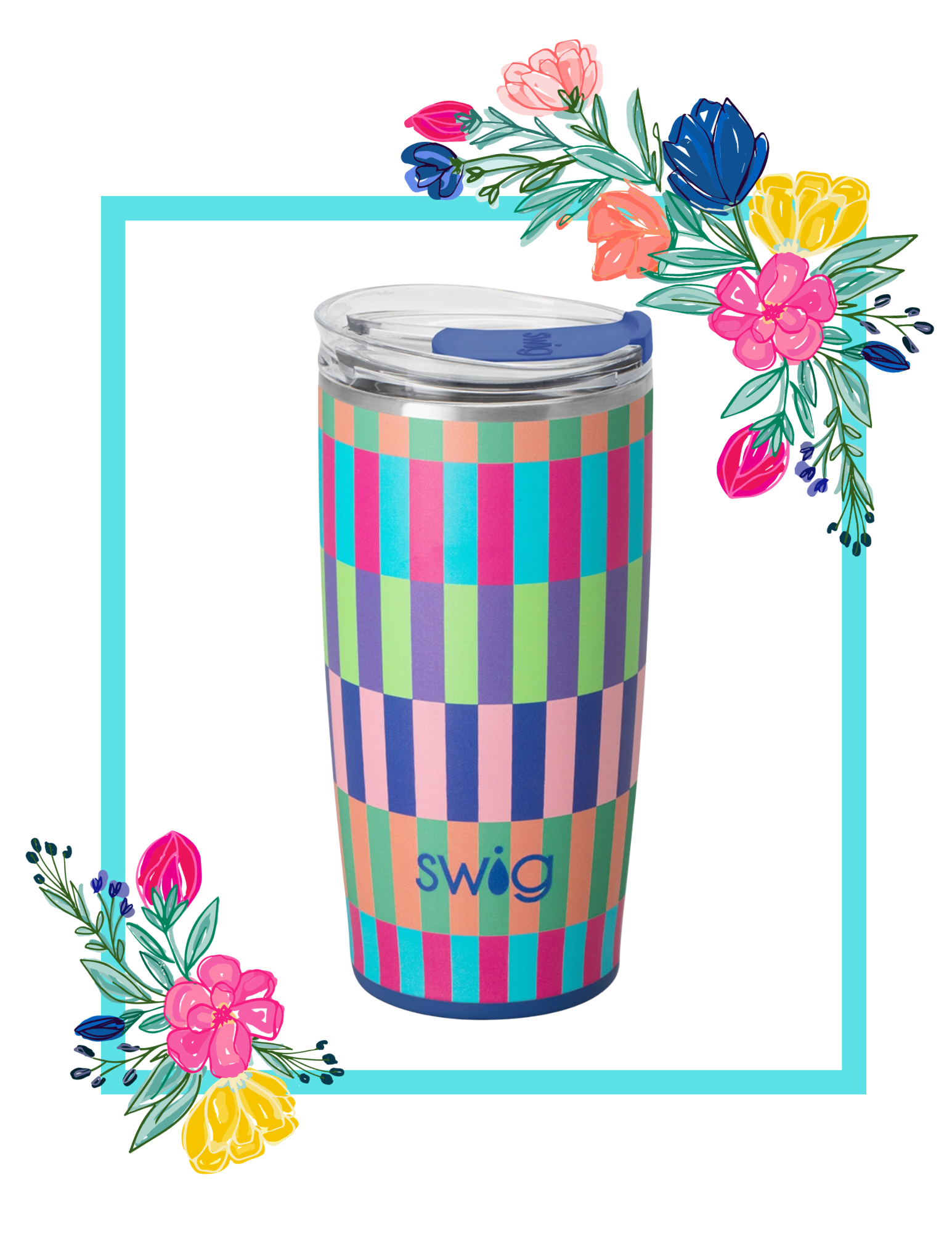 Swig Life 22oz Travel Mug- Brite Stripe