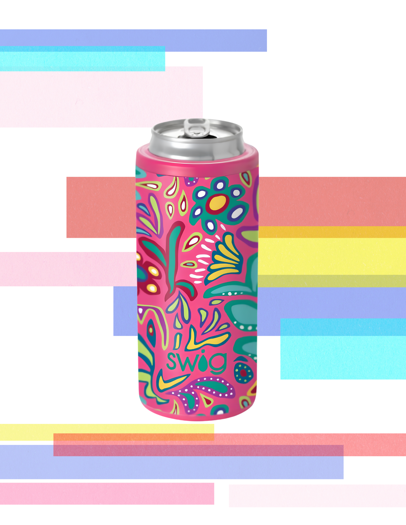 Swig Life Skinny Can Cooler- Flora Rosa