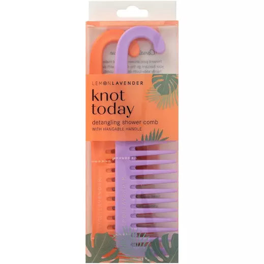 Orange/purple detangling shower comb