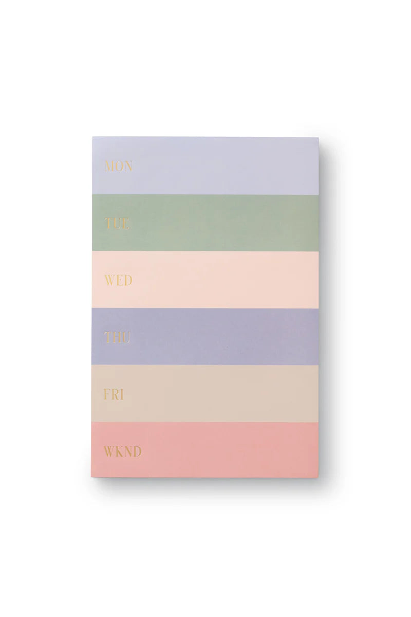 Muted color block weekly memo notepad