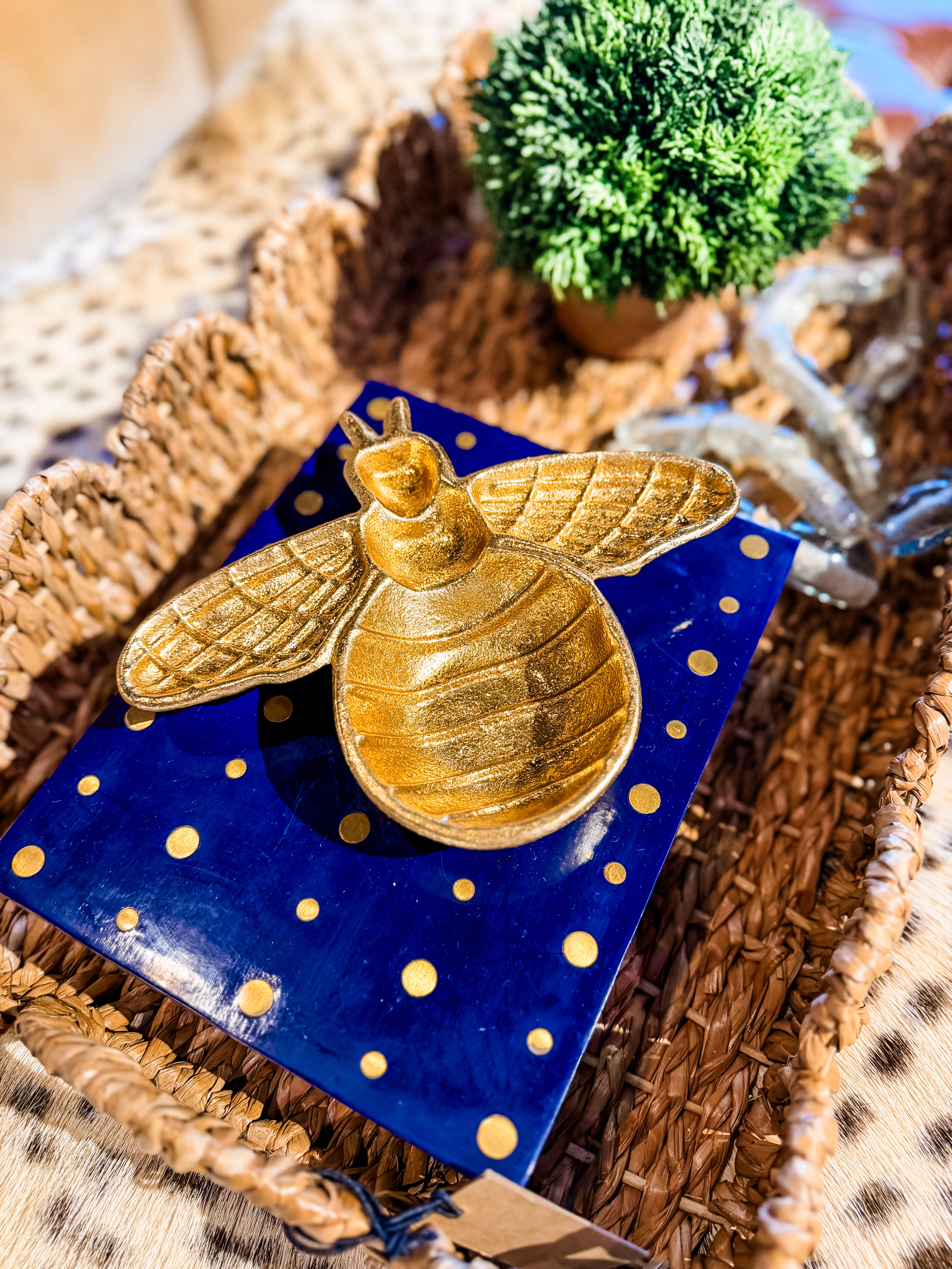 Gold Cast Iron Bee Dish