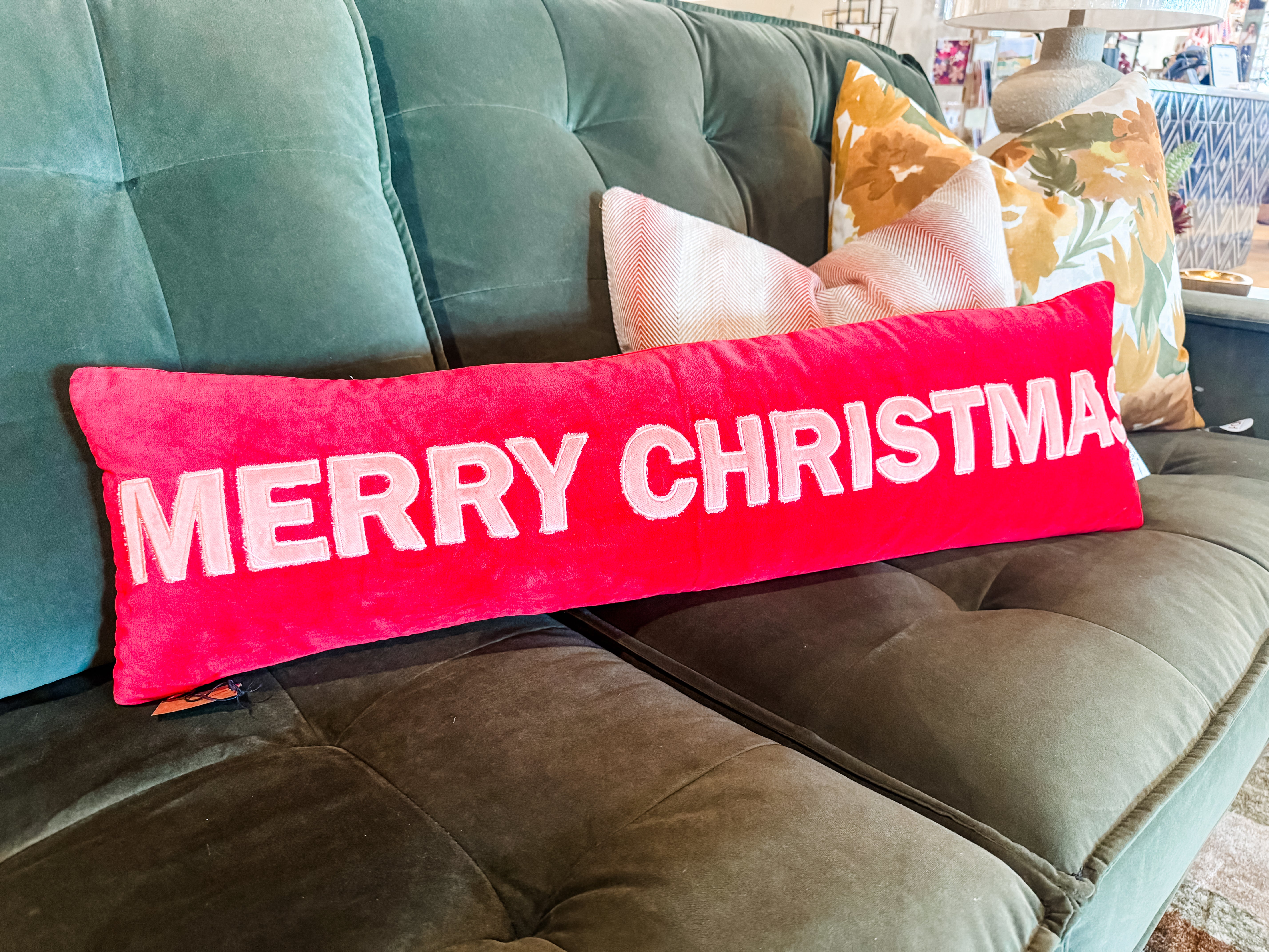 Red Velvet Merry Christmas Pillow