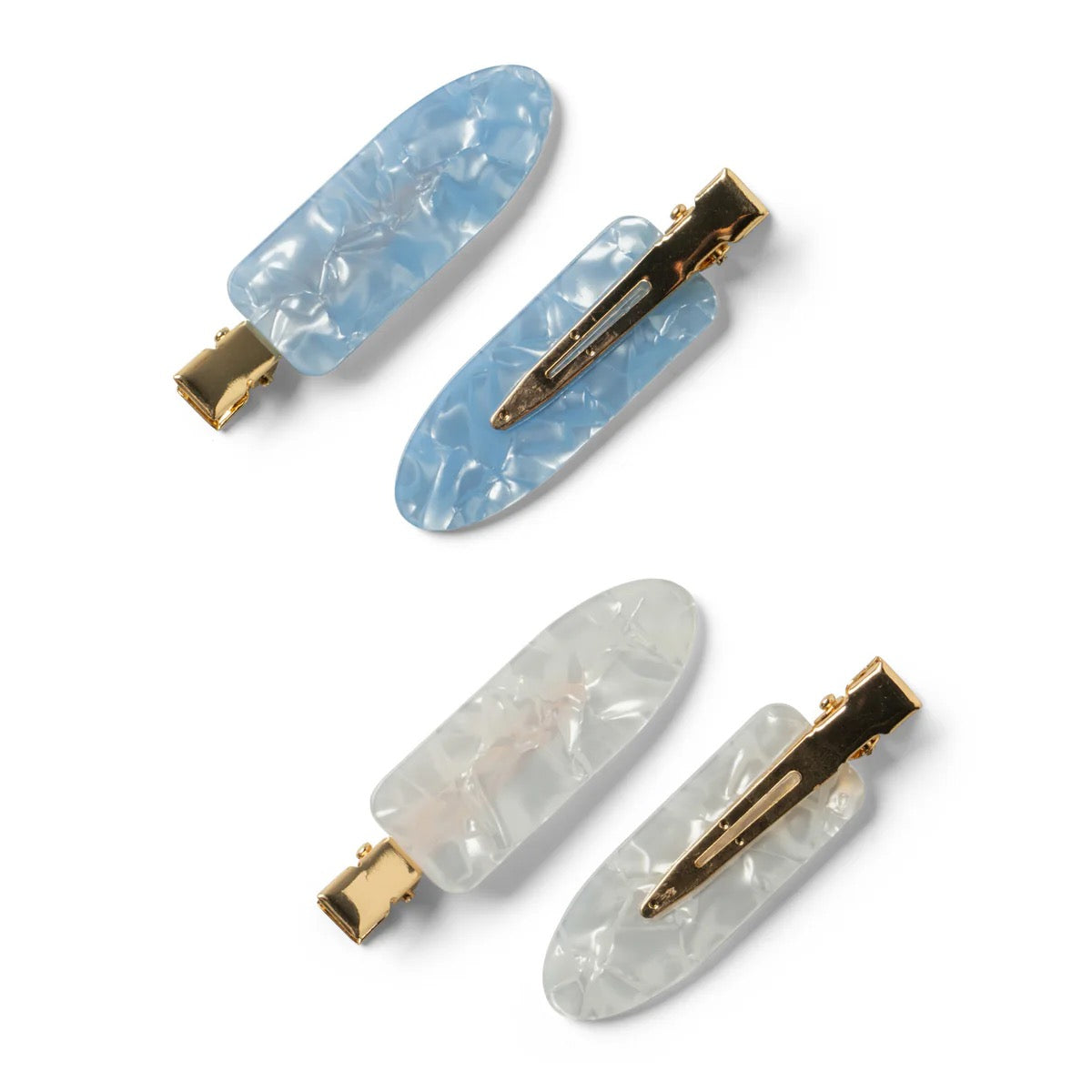 Light Blue/Ivory Creaseless Hair Clips