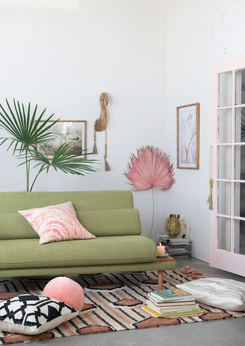 Pink Dried Palm Leaf