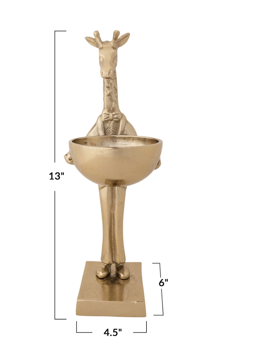 Gold Giraffe W Bowl