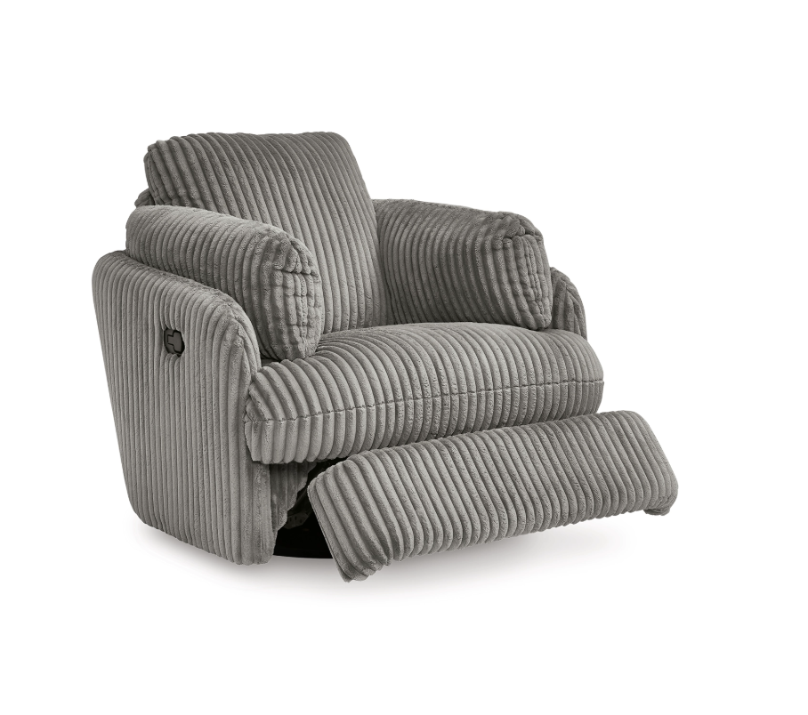 Ash-Tie Breaker Swivel Glider Recliner-Fog