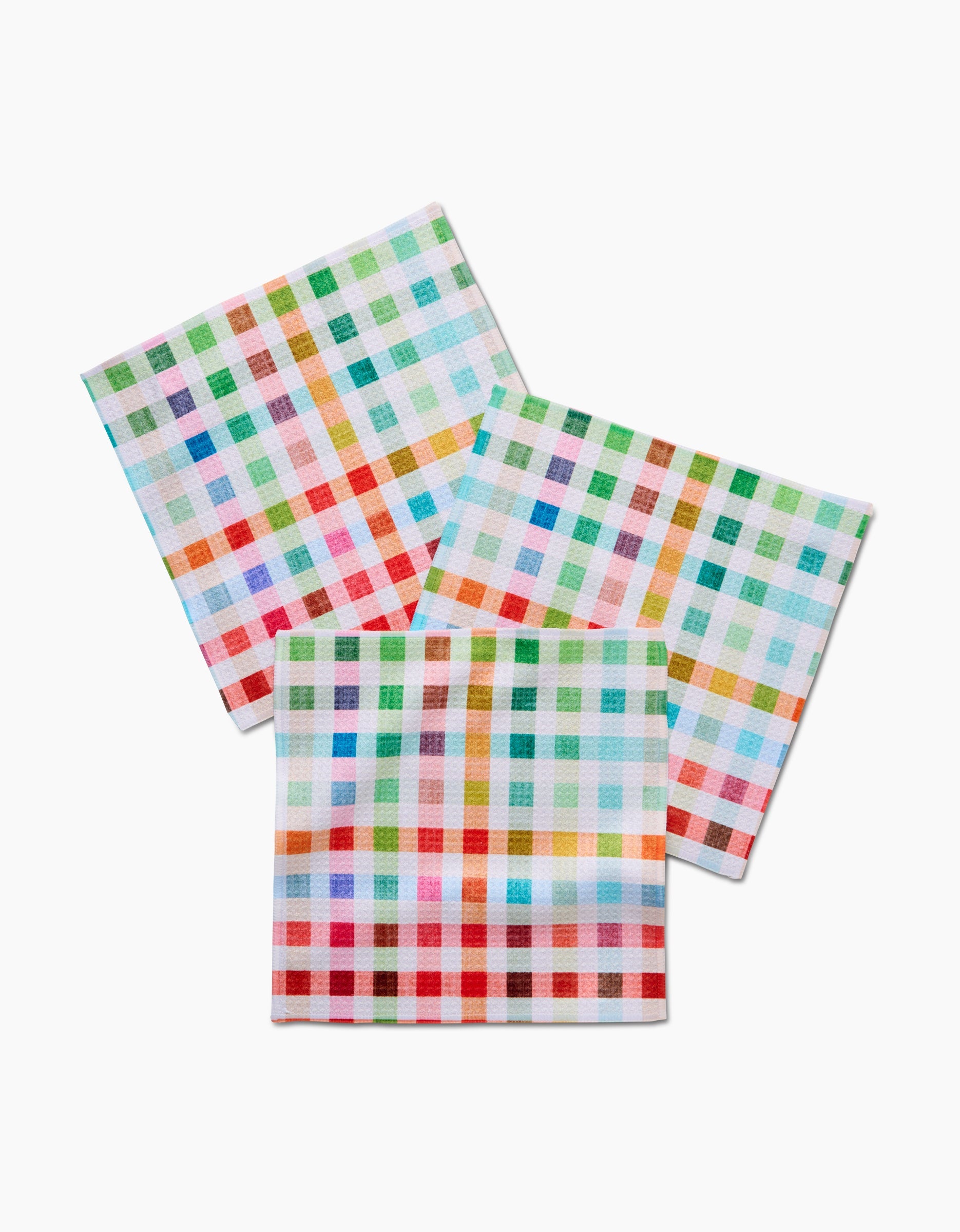 Geometry Dish Cloth-Spring Plaid