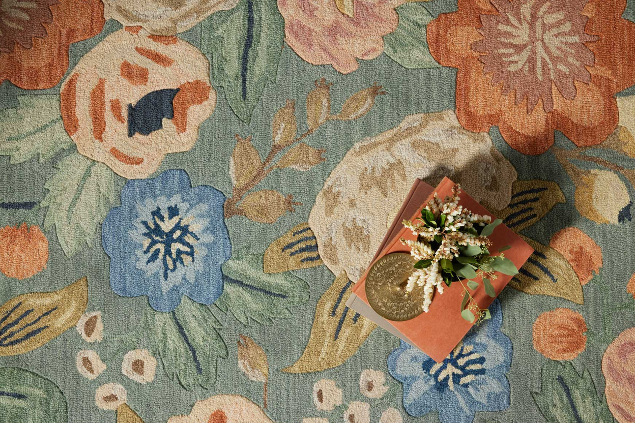 Silhouette Rug - Vintage Blossom Sage