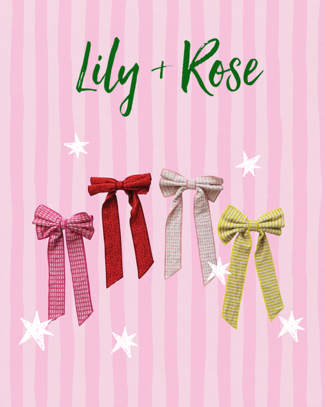 Cotton Velvet Printed Clip-On Bow