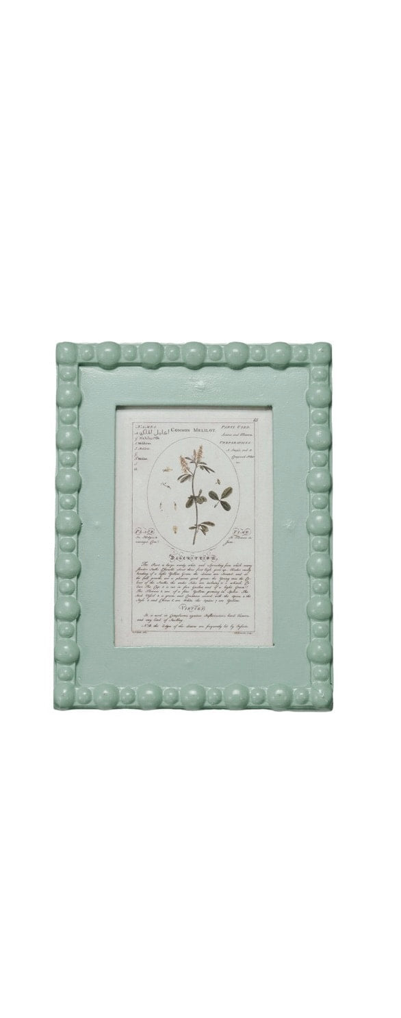Aqua Wooden Frame - Vintage Print