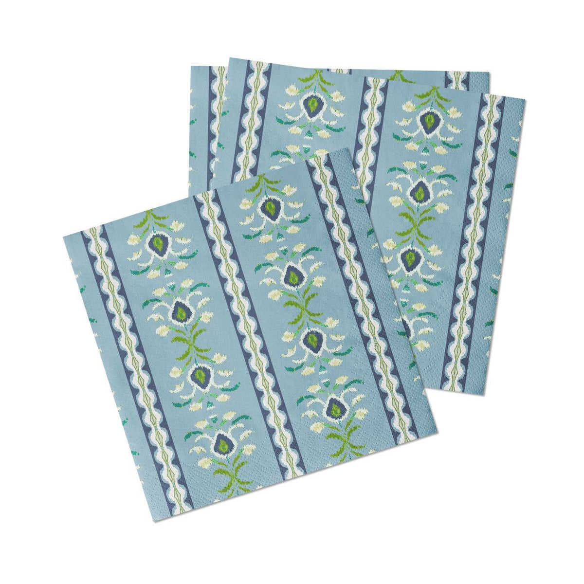 Rosemary Stripe French Blue Cocktail Napkins
