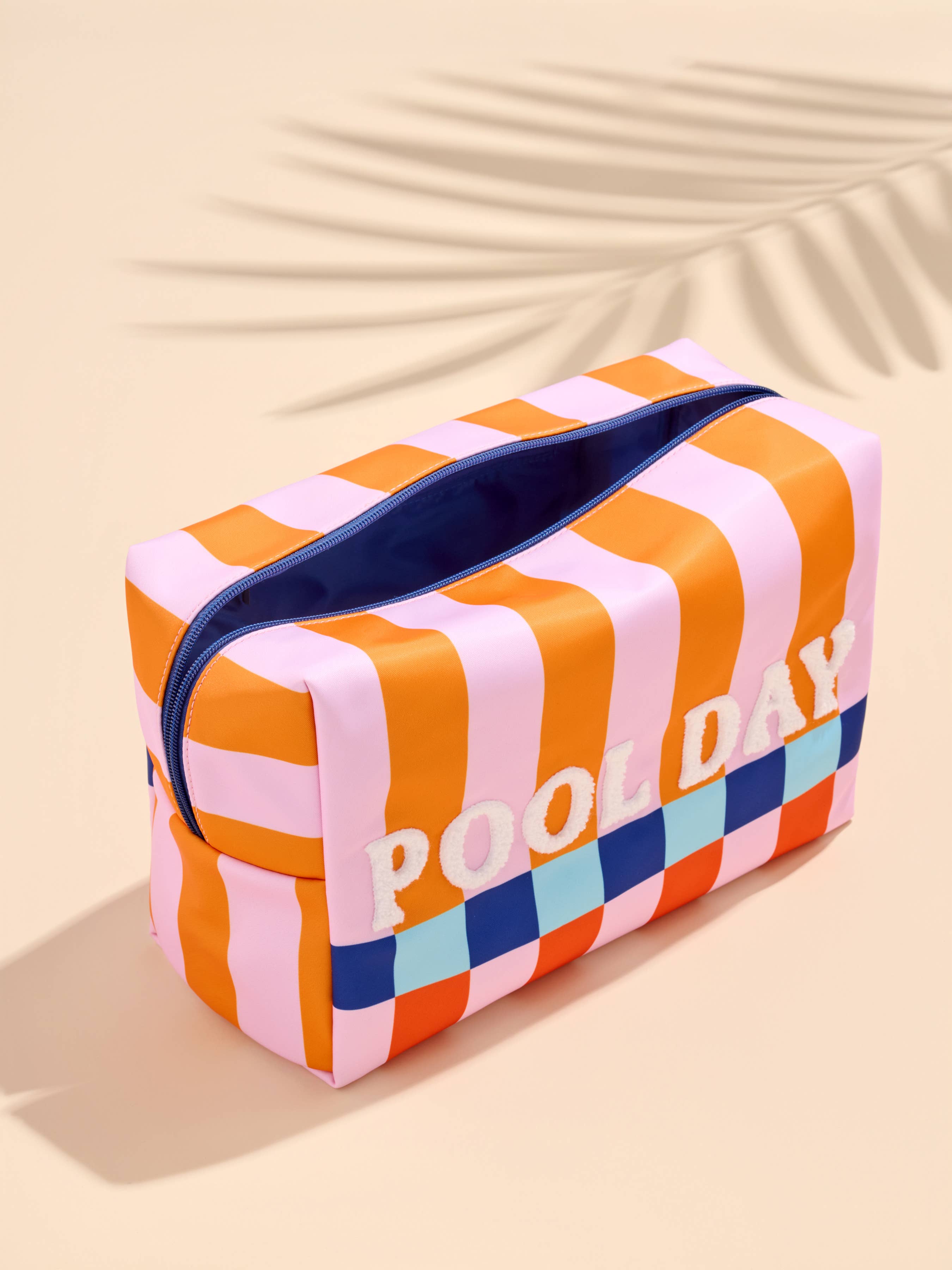 "Pool Day" Oversized Zip Pouch: Multi
