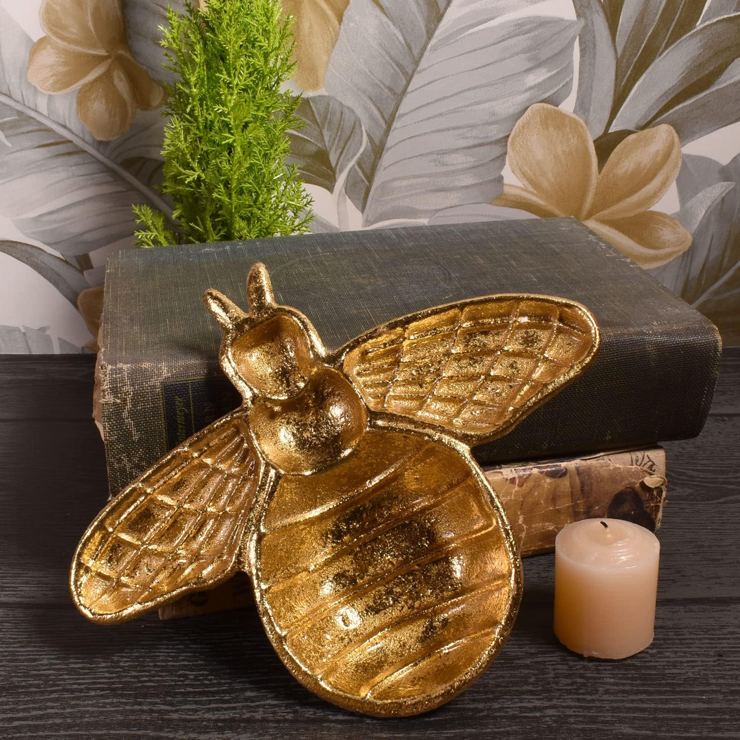 Gold Cast Iron Bee Dish
