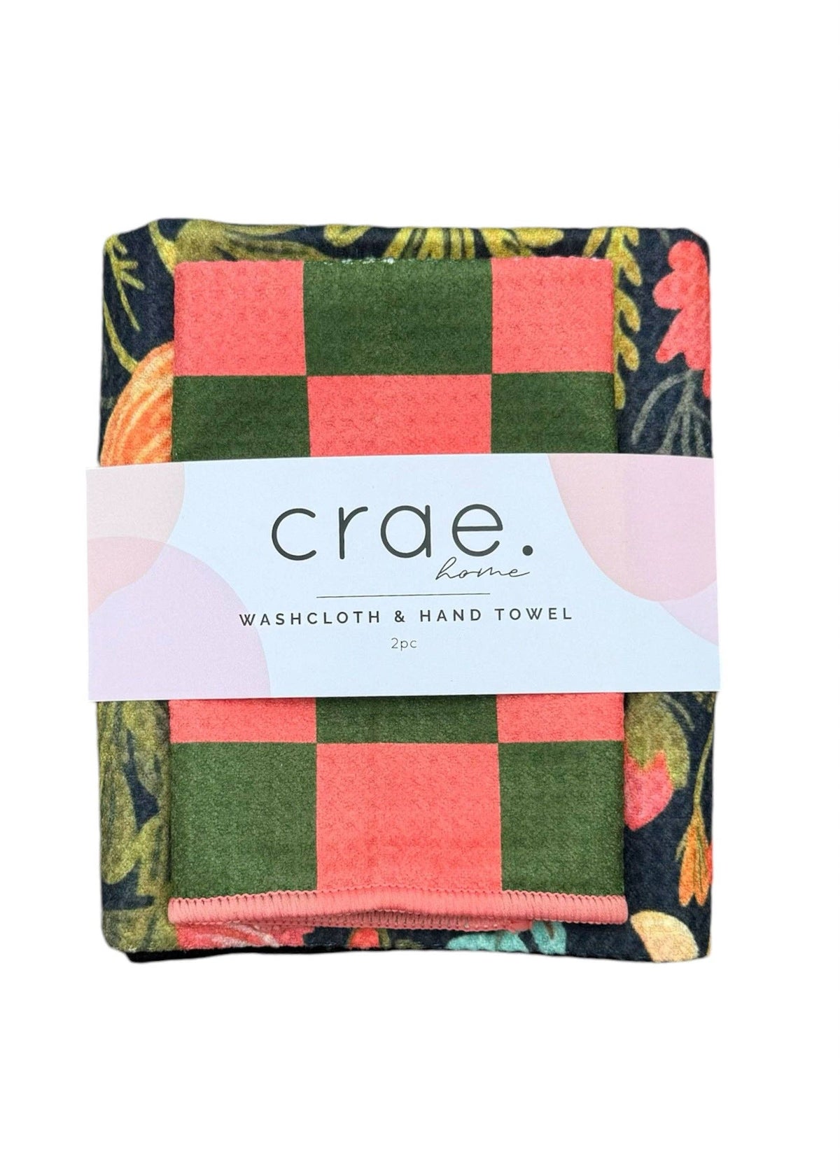 Crae Colleen/Melon: Double Sided-Hand Towel Washcloth Set