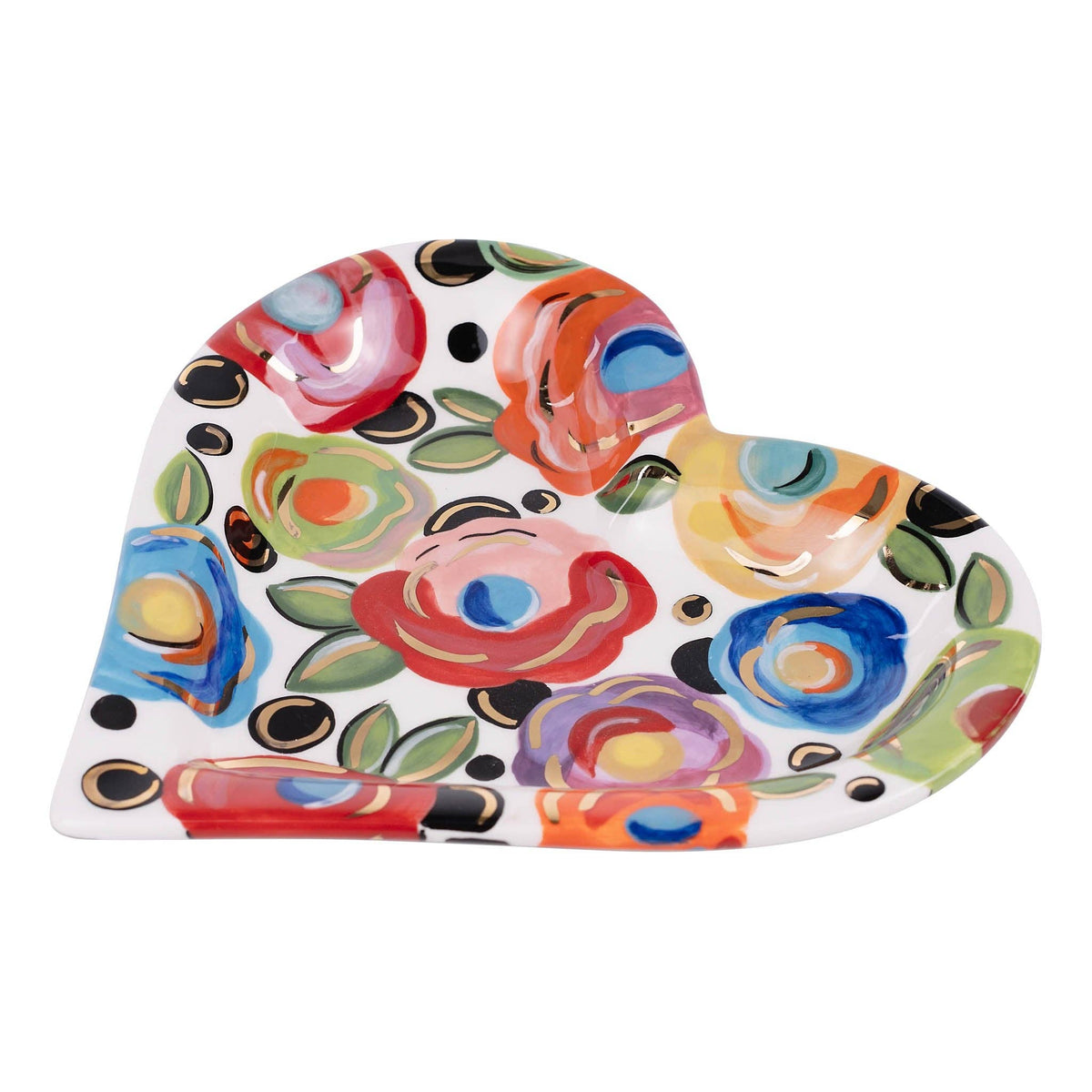 Polka Dot Flower Heart Trinket Tray