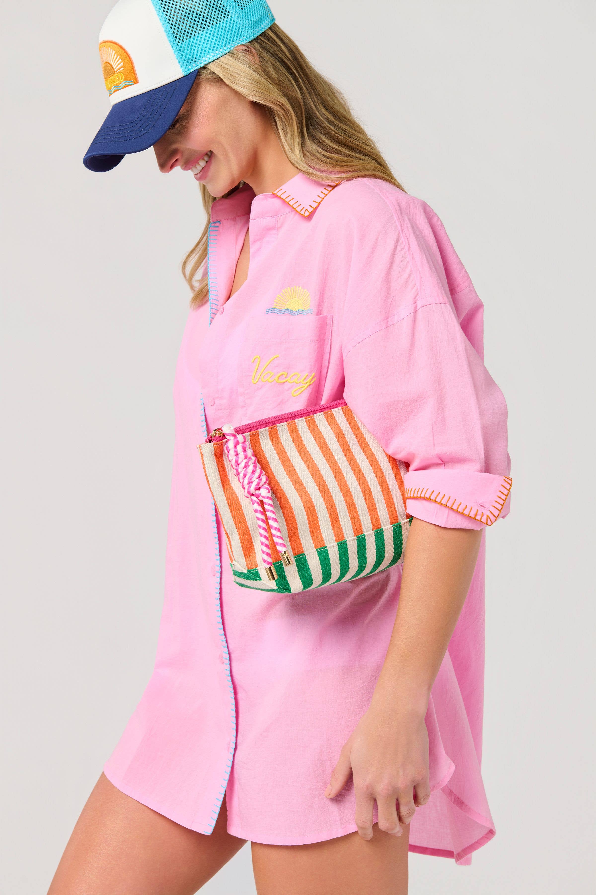 Port Stripe Pouch: Multi
