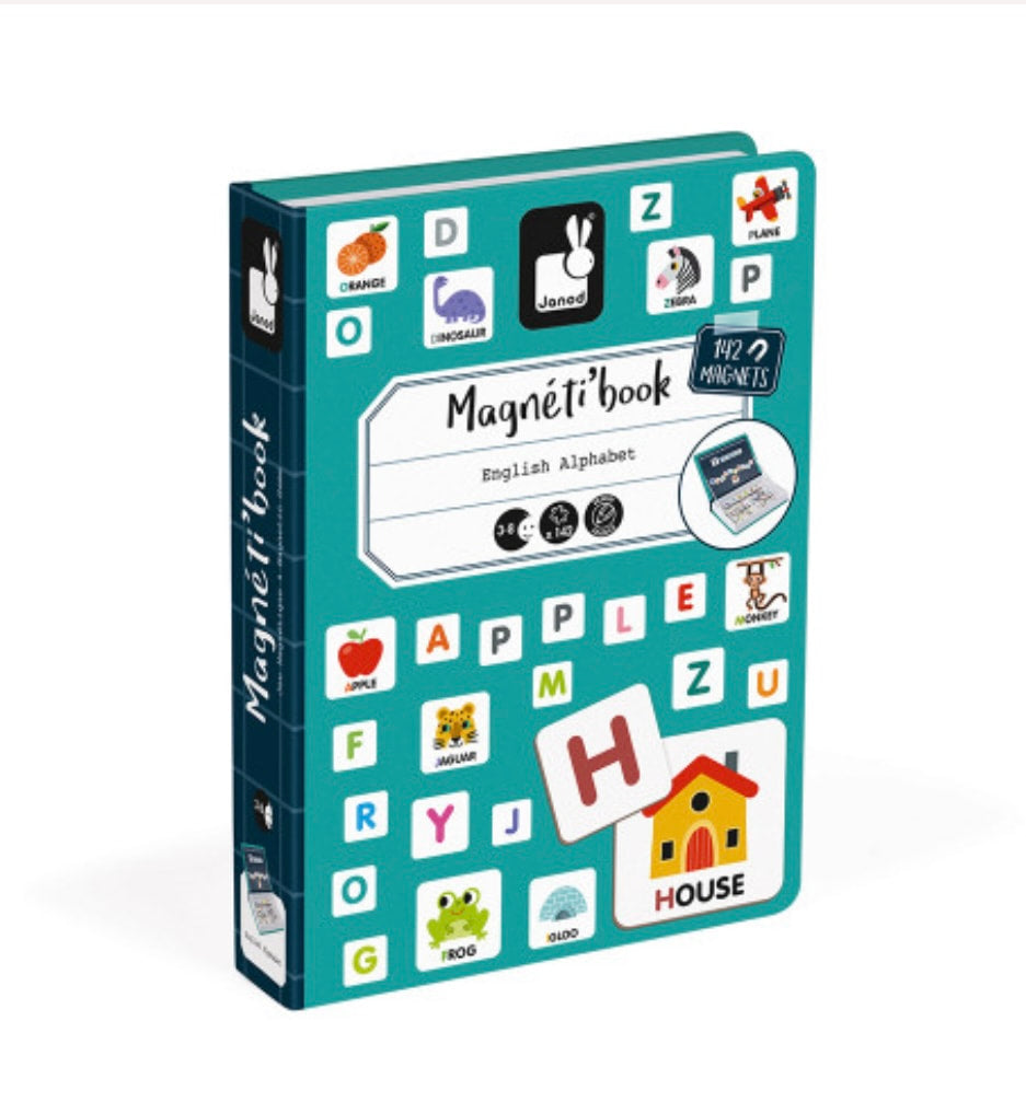 Janod Magneti Book Animal Theme 40-Piece Game in Green