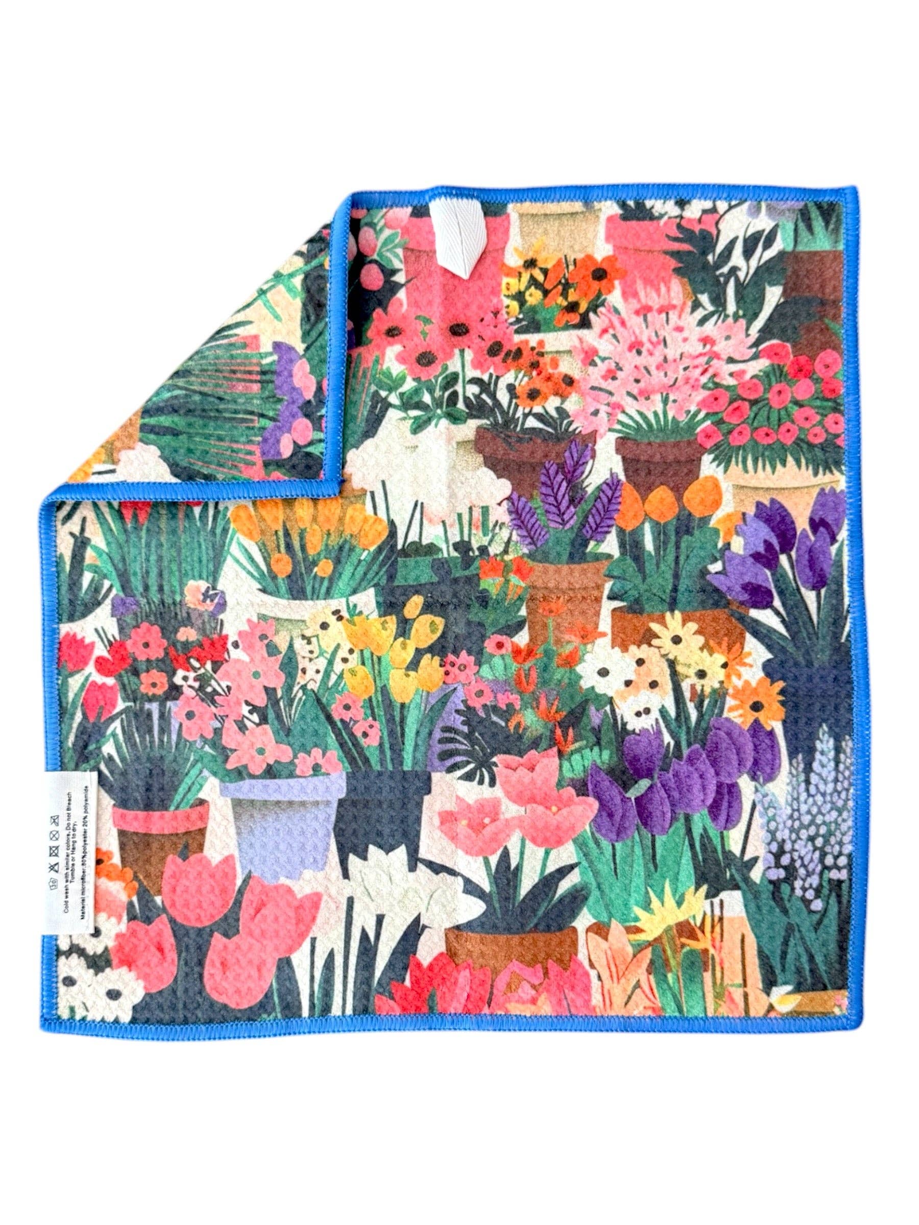 Pots of Love: Double-Sided Washcloth: Multi, 12x12 in, Washcloth