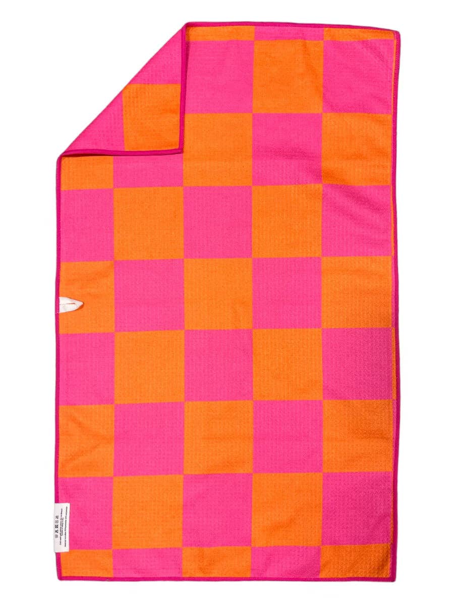 Sadie: Double-Sided Hand Towel: Pink/Orange, 17x27 in, Hand Towel