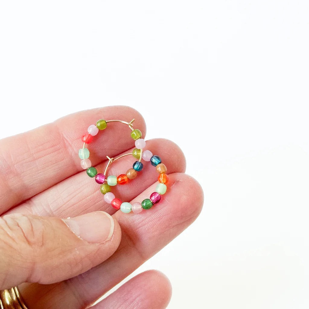 Gold Filled Hoops with Beads