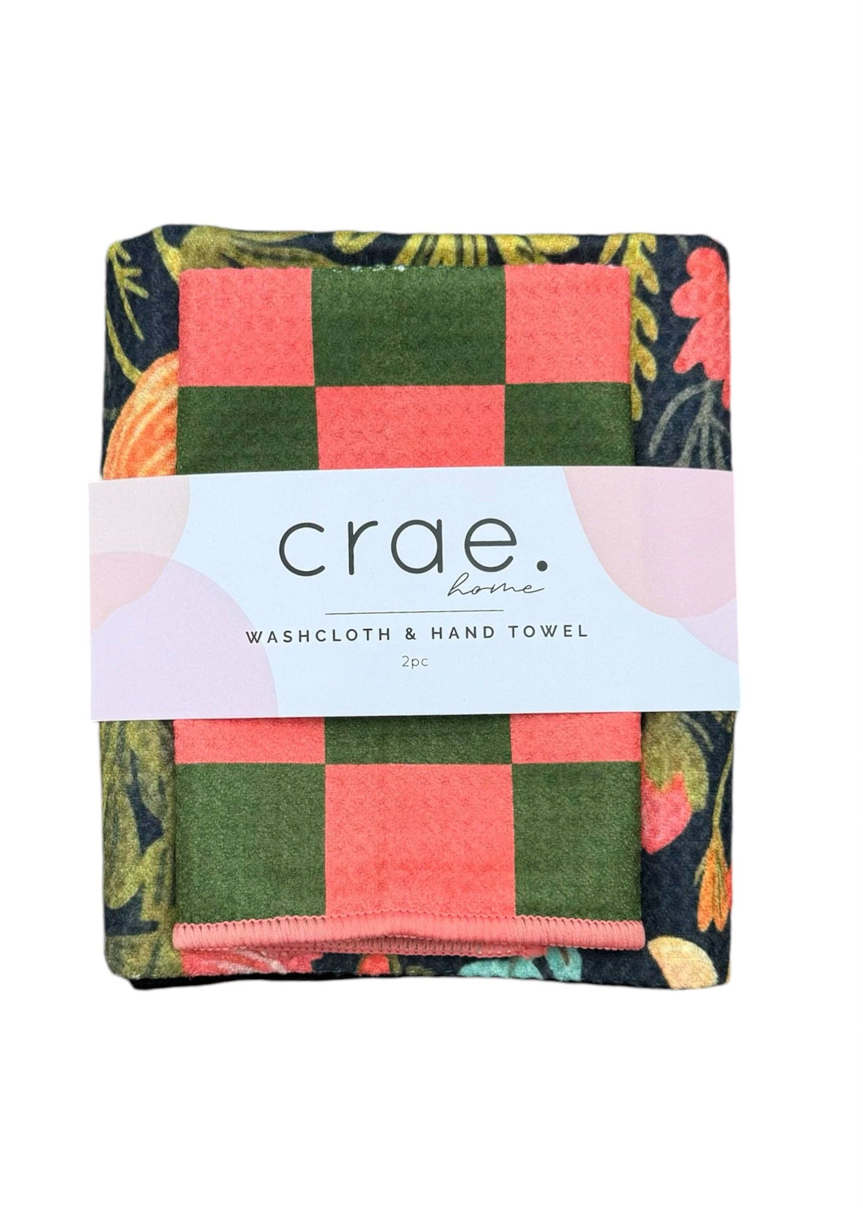 Crae Colleen/Melon: Double Sided-Hand Towel Washcloth Set