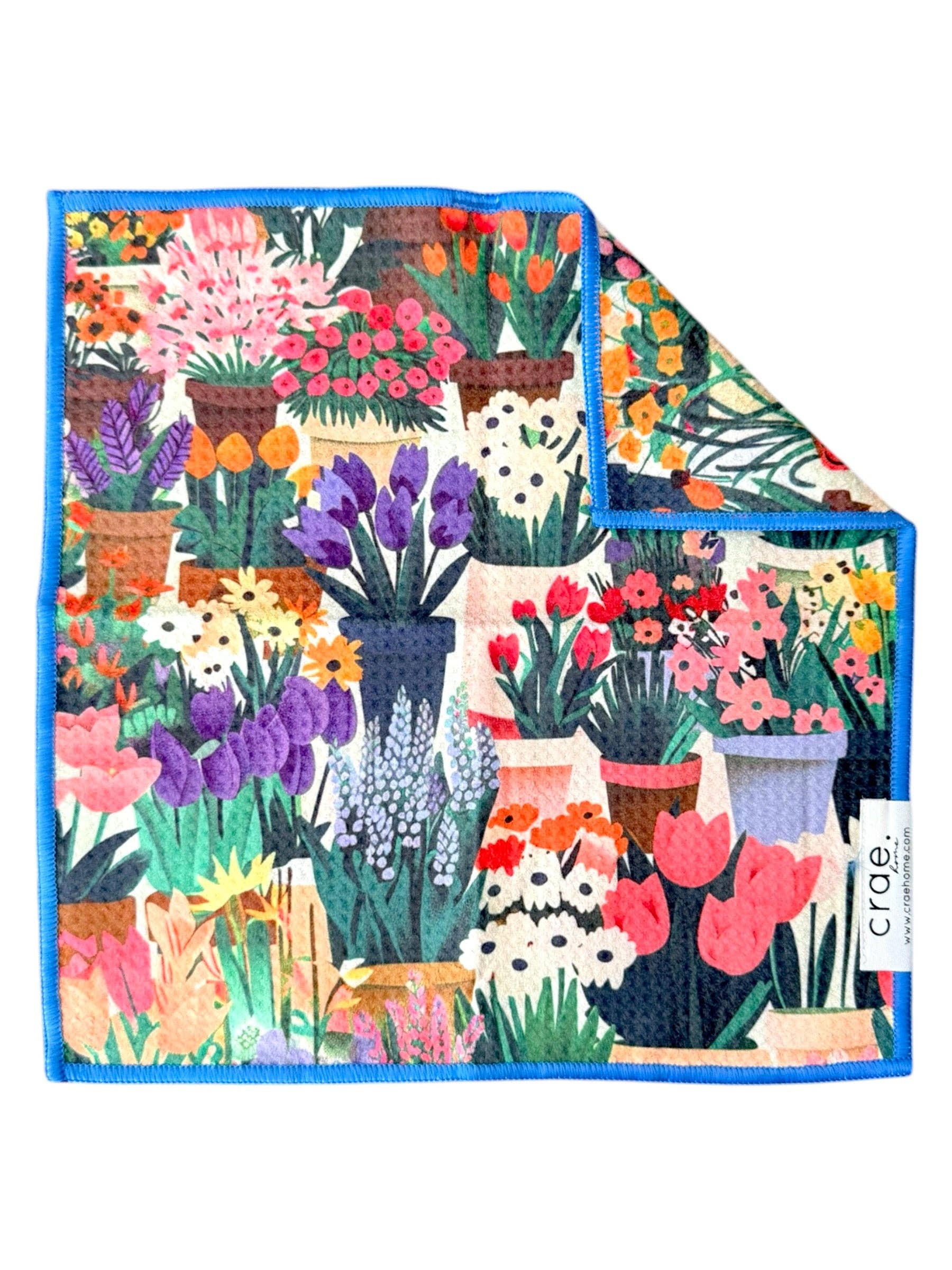 Pots of Love: Double-Sided Washcloth: Multi, 12x12 in, Washcloth