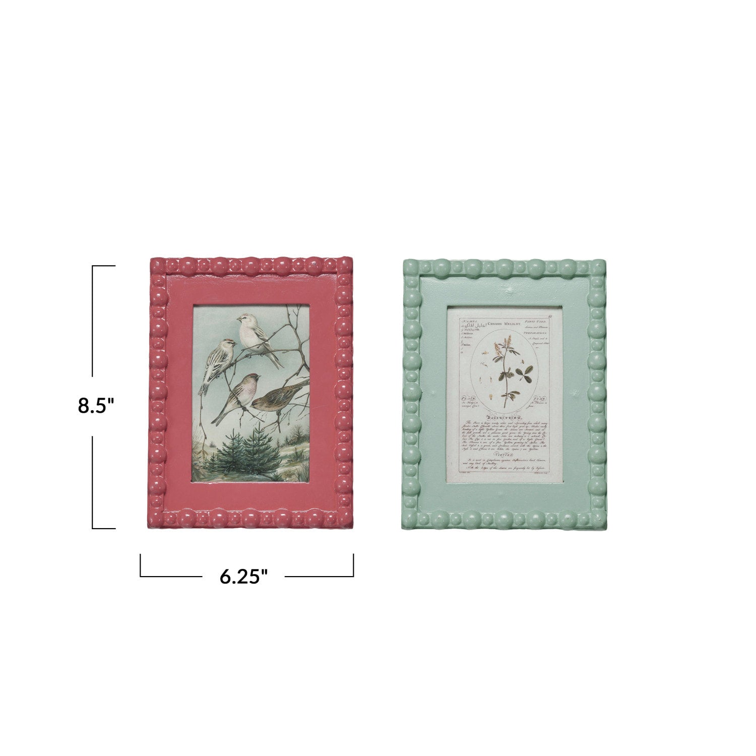 Aqua Wooden Frame - Vintage Print