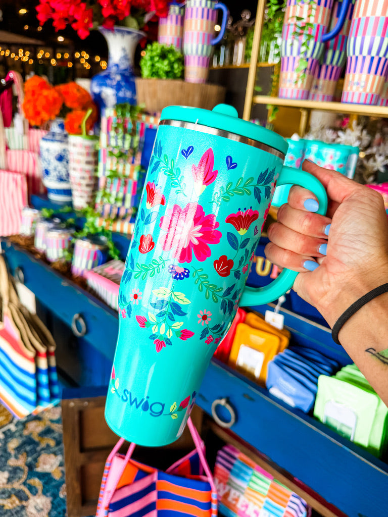 Swig Life Mega Mug- Flora Azul (40oz)