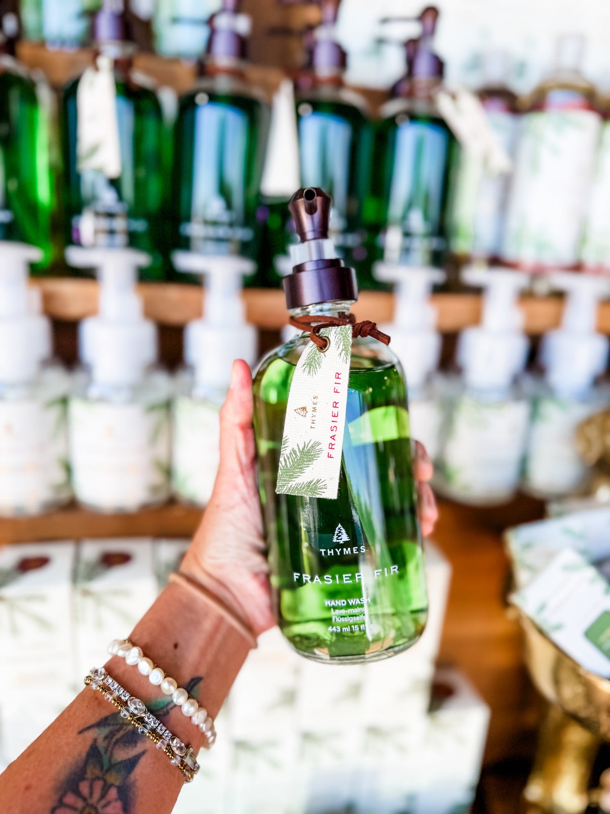 THYMES Frasier Fir Large Glass Handwash