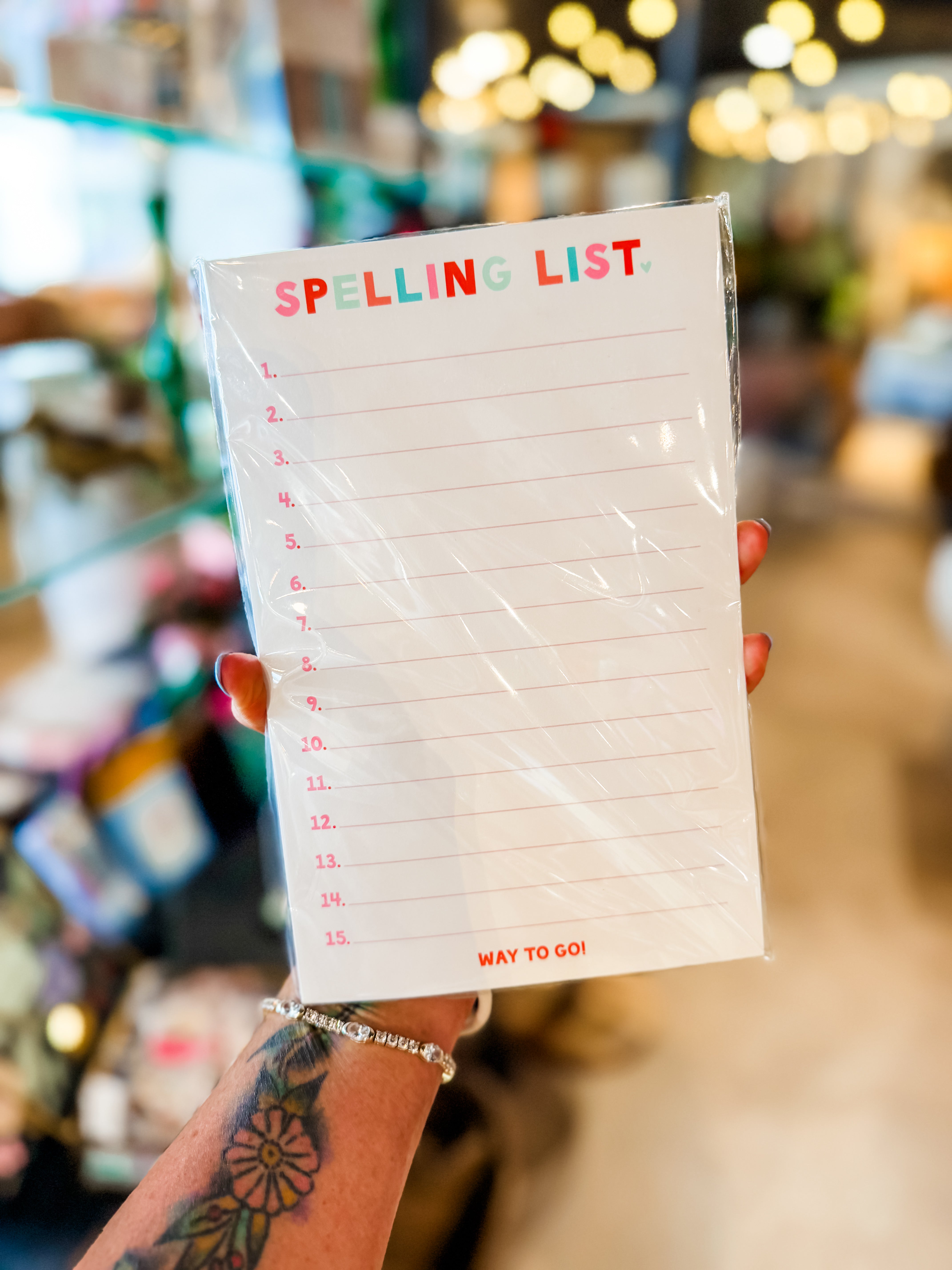 Spelling List Notepad: Pinks