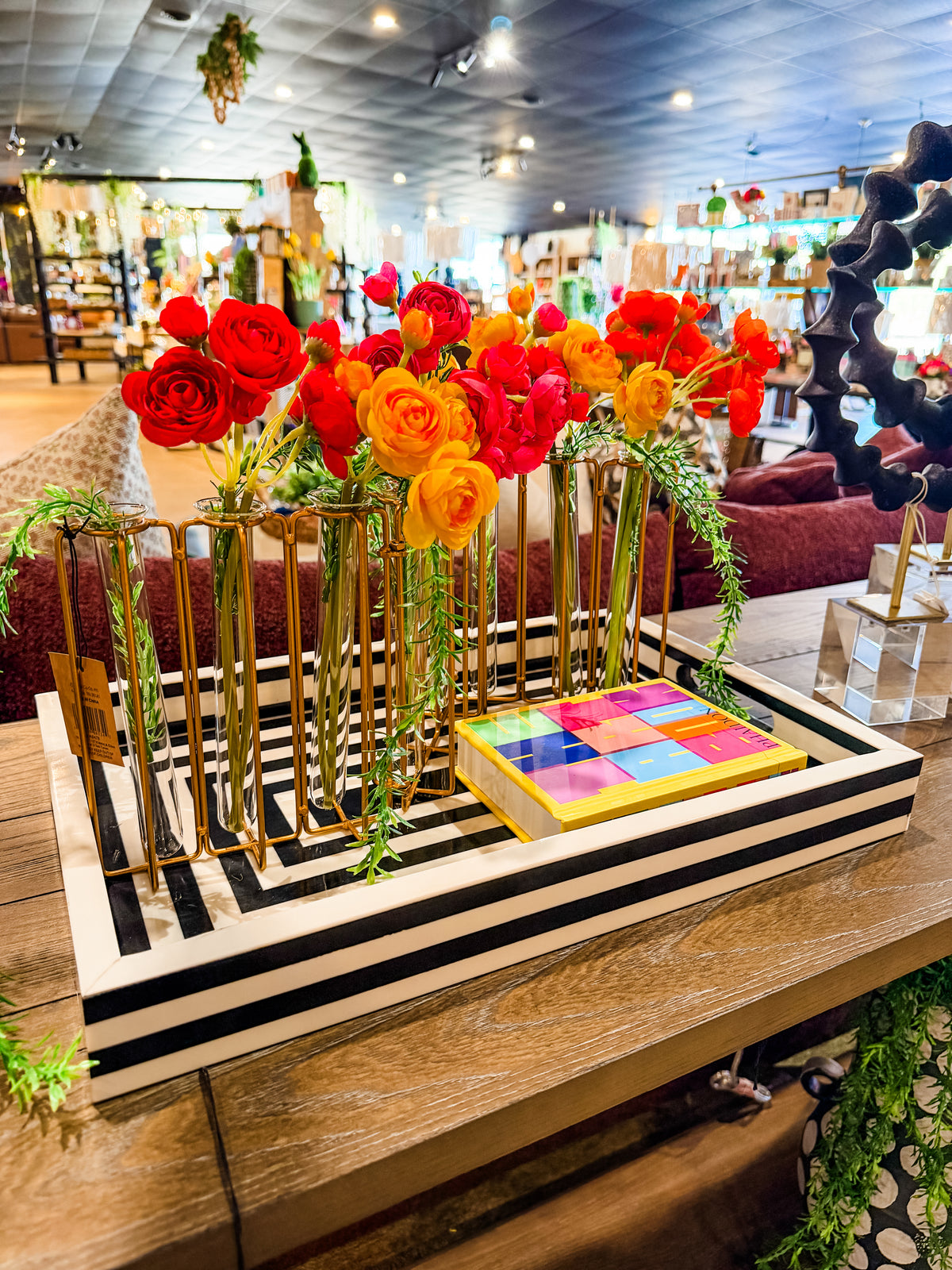 Metal Glass Test Tube Vase