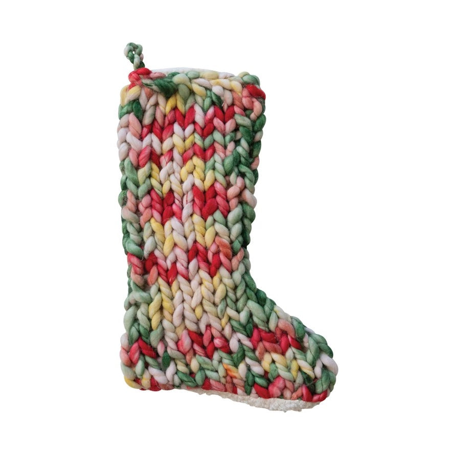 Hand-Knitted Acrylic Stocking