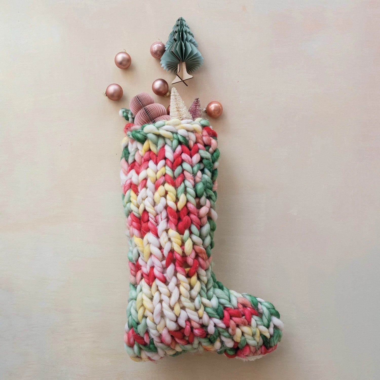 Hand-Knitted Acrylic Stocking