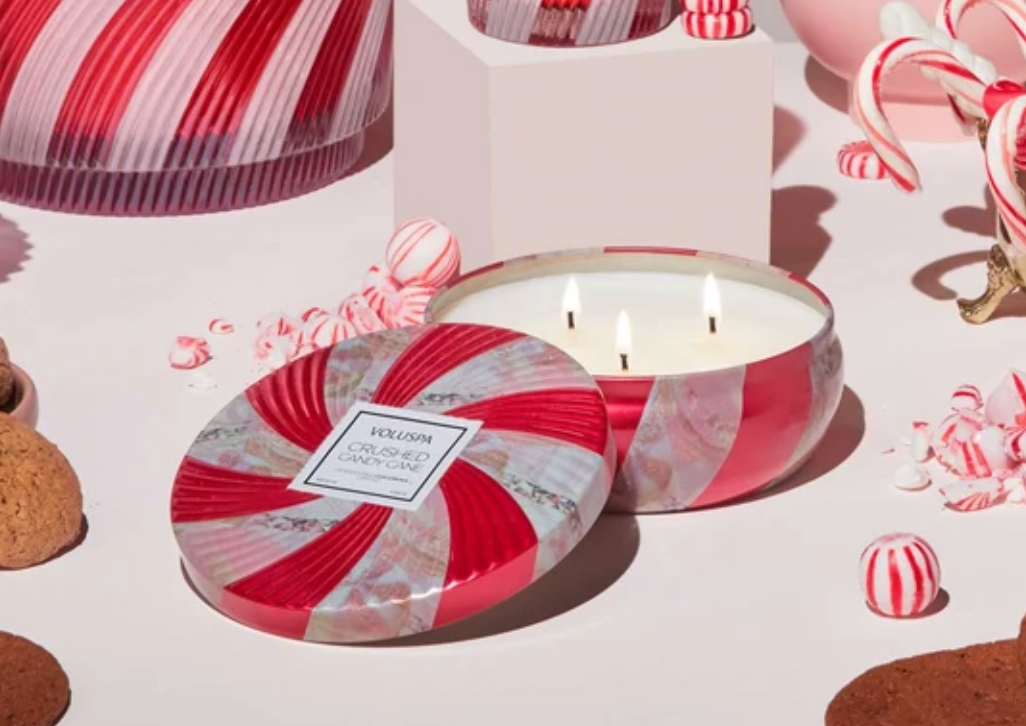 Crushed Candy Cane 3 Wick Tin Candle
