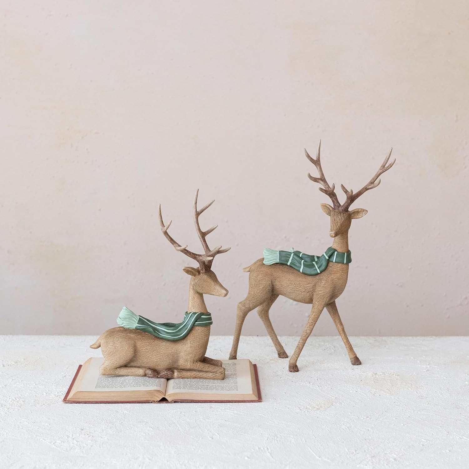 Standing Deer W Green Scarf