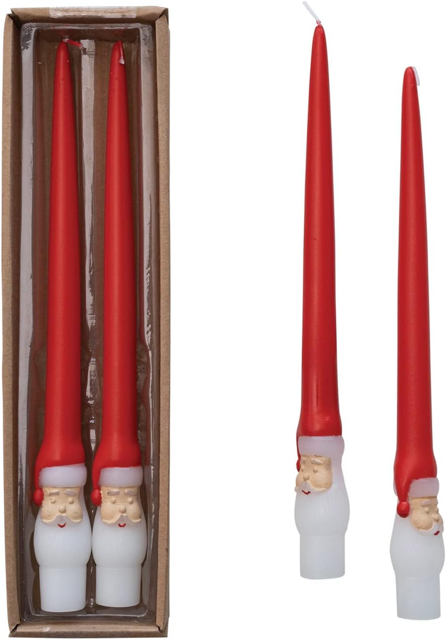 Santa Taper Candle Set