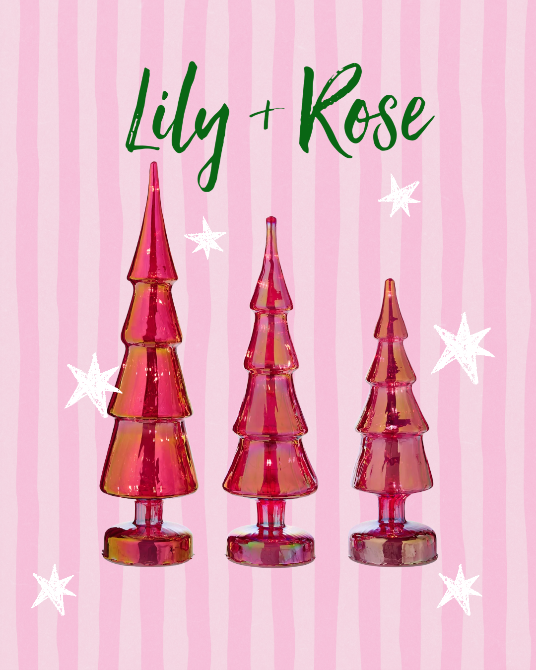 Red Iridescent Lighted Glass Tree (3 sizes)