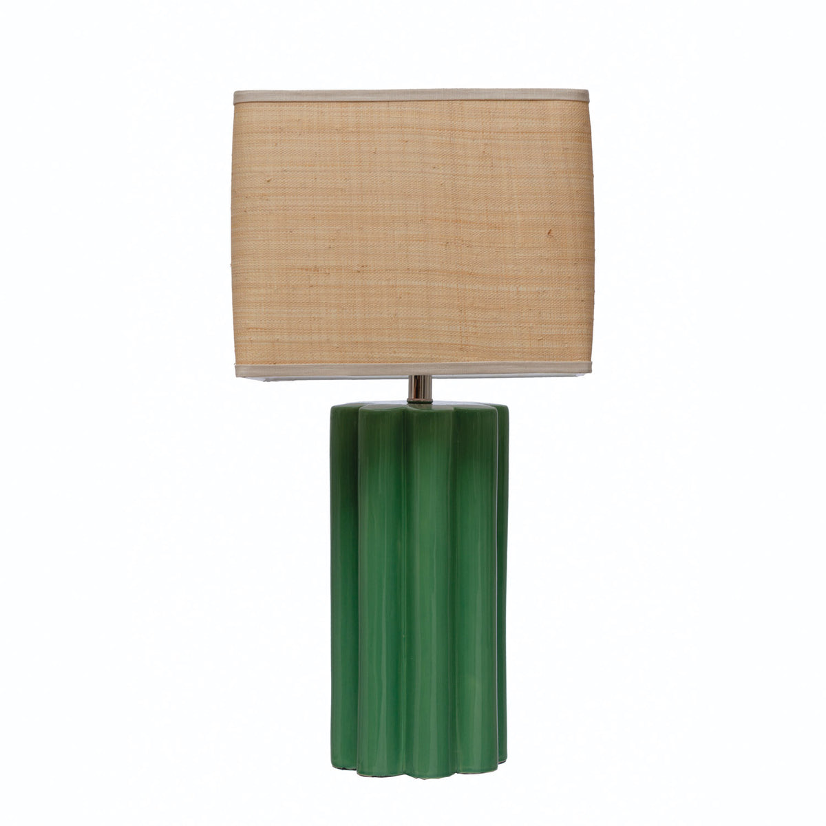 Jade Green Stoneware Fluted Lamp