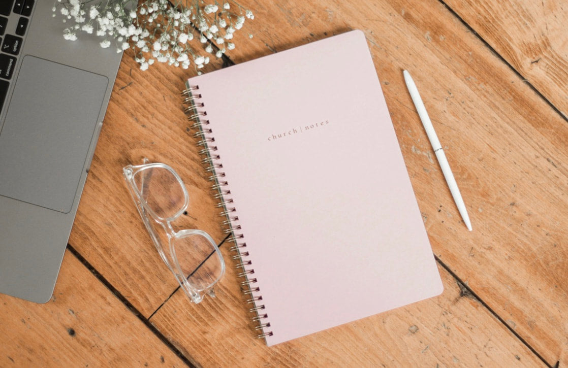 Church Notes Notebook - Blush Pink