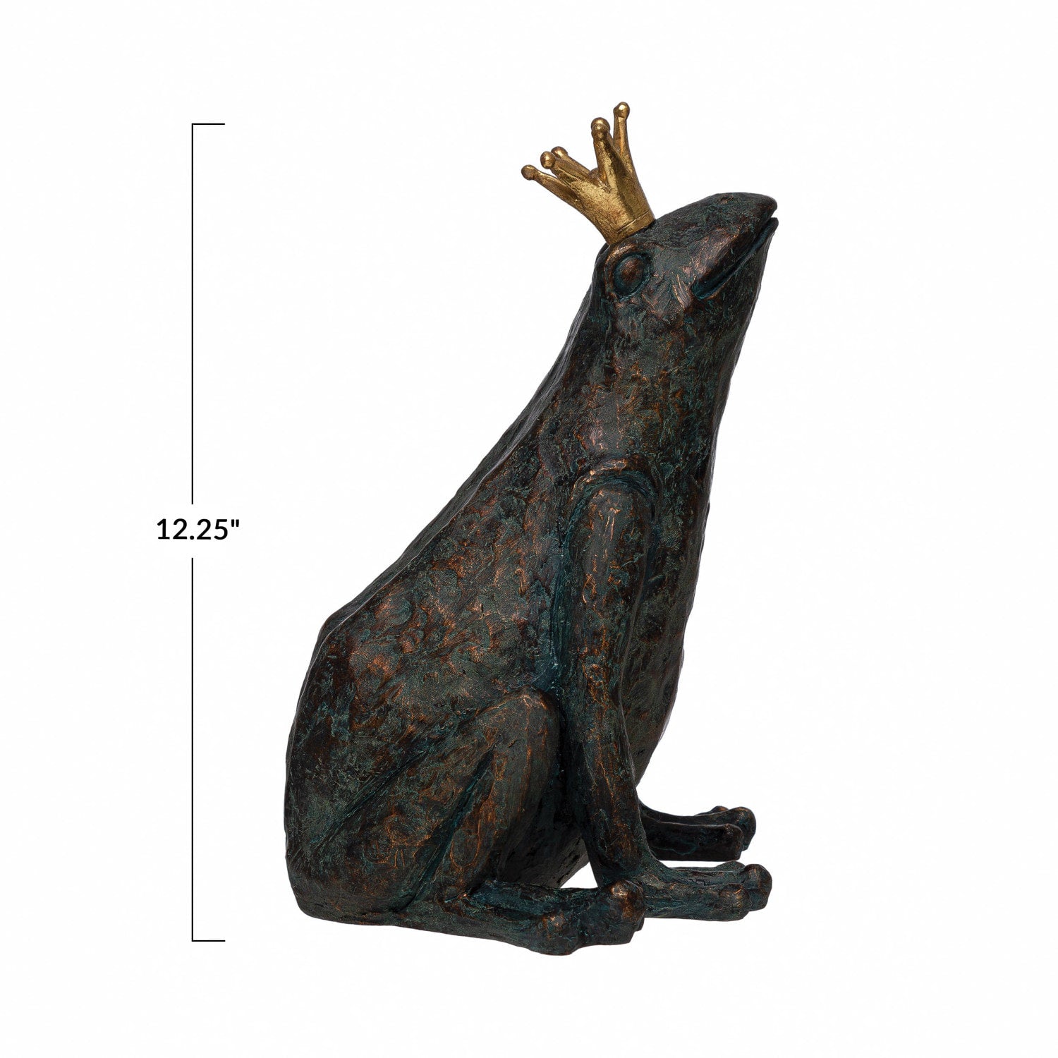Resin Frog W Gold Crown