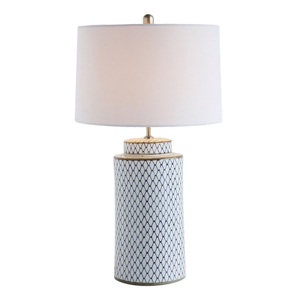 White & Blue Ceramic Lamp
