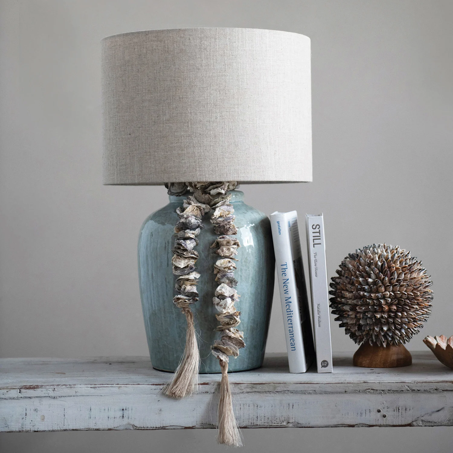 Blue Stoneware Table Lamp