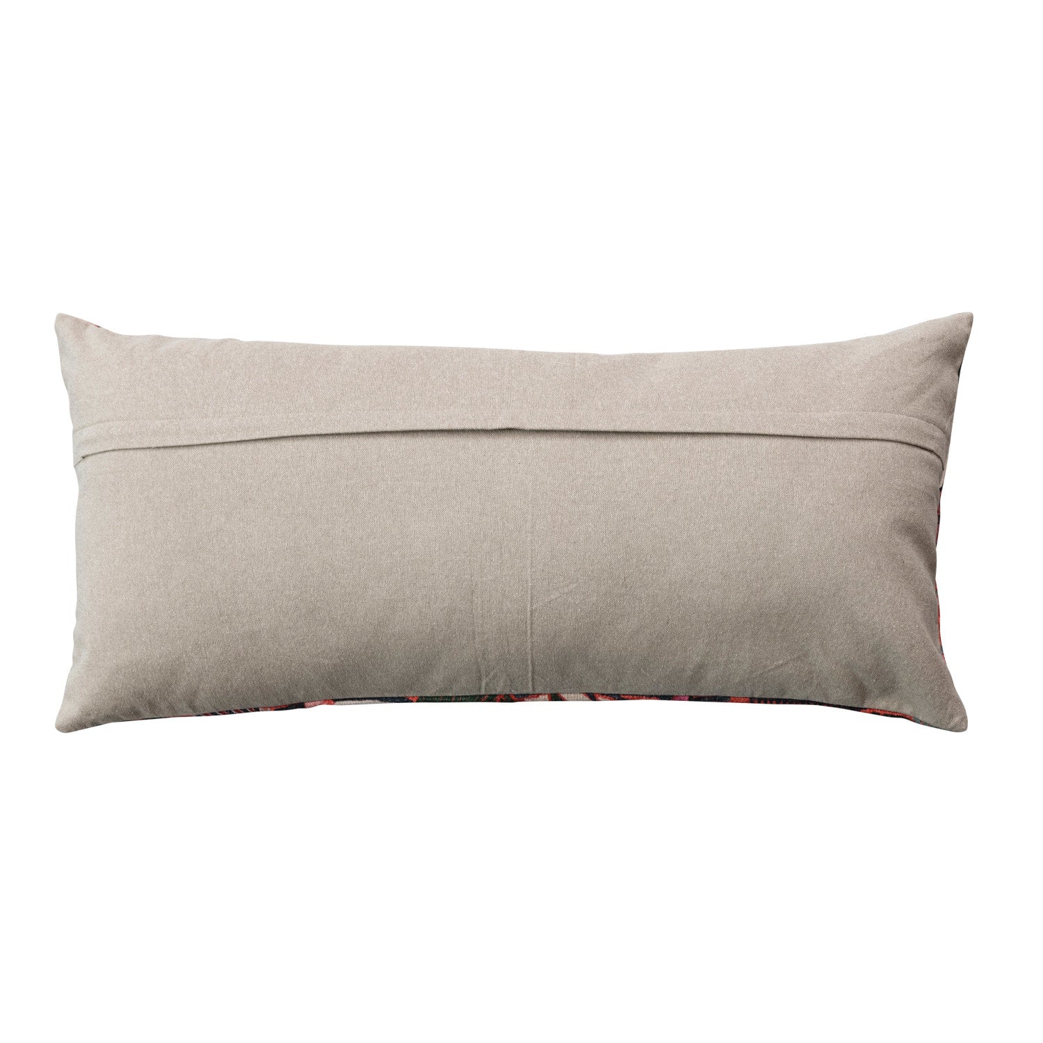 Cotton Slub Embroidered Lumbar Pillow