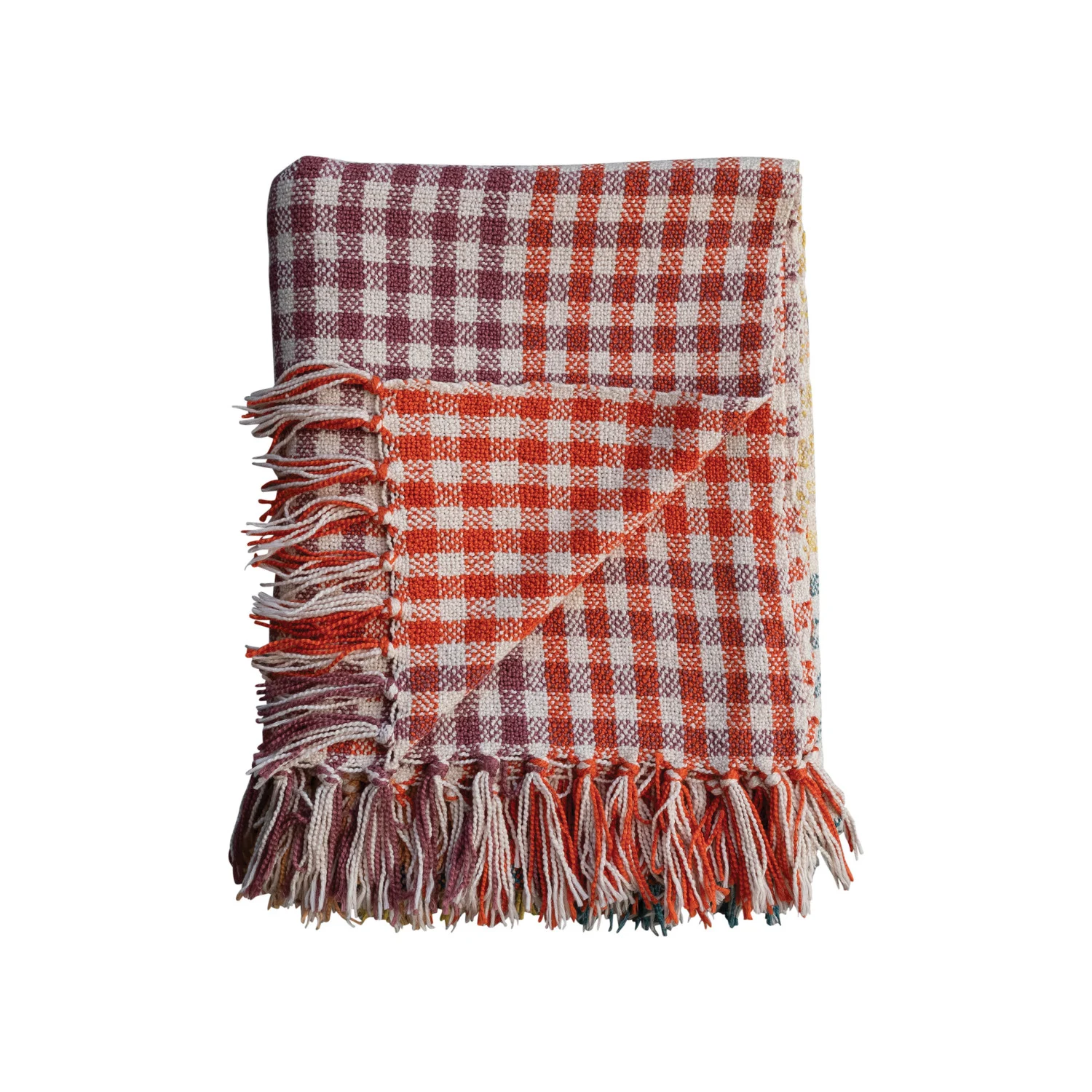 Woven Cotton Plaid Throw