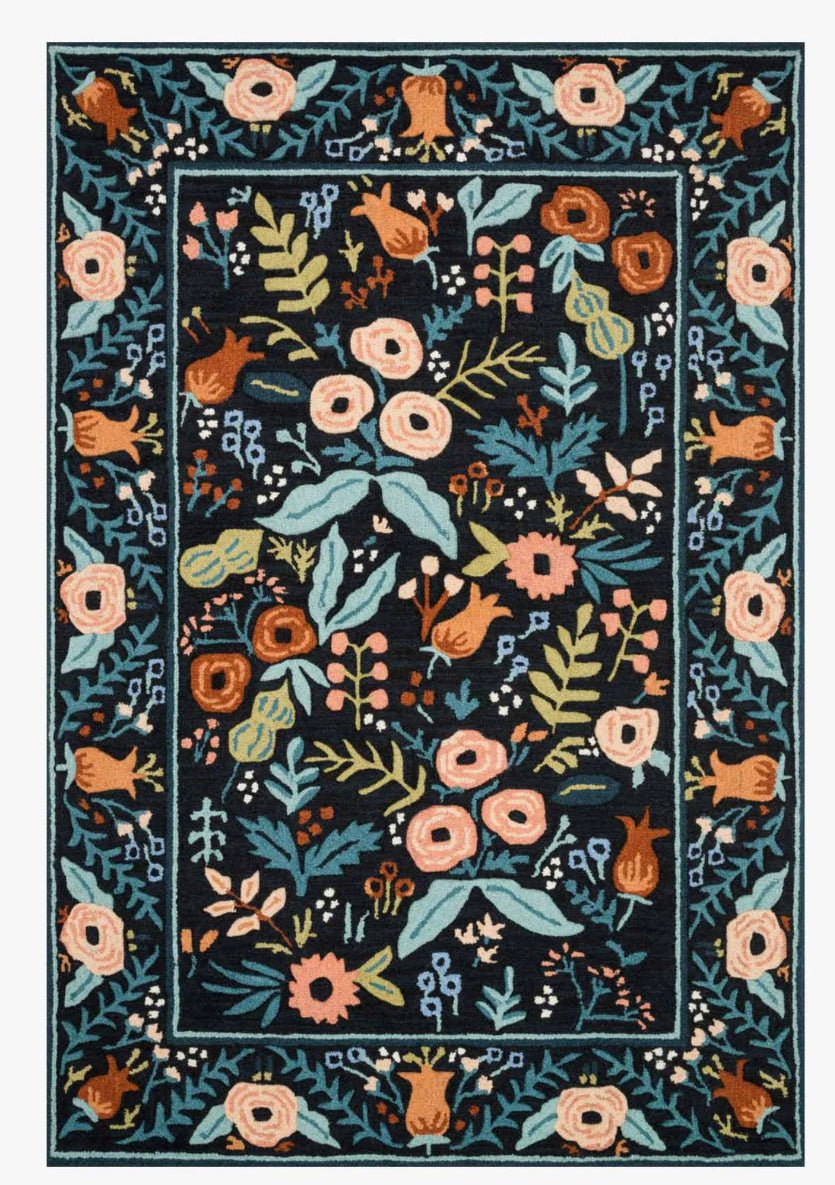 Les Fleurs- Black 2.6x7.6