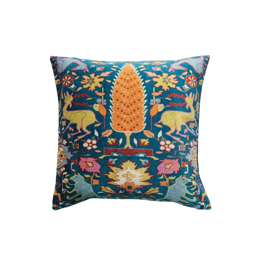 Square Velvet Printed Pillow