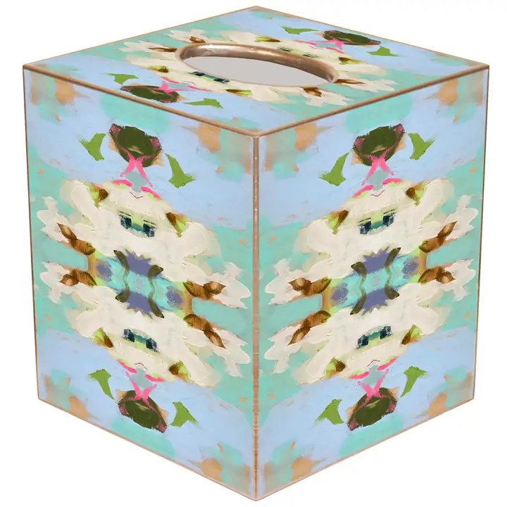 Laura Park Summer Garden Light Blue Tissue Box-Tin