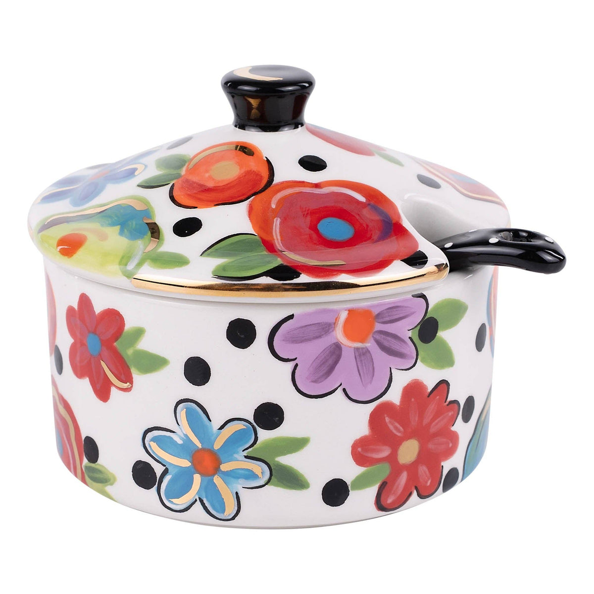 Polka Dot Flowers Salt Dish