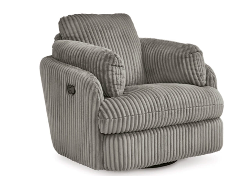 Ash-Tie Breaker Swivel Glider Recliner-Fog